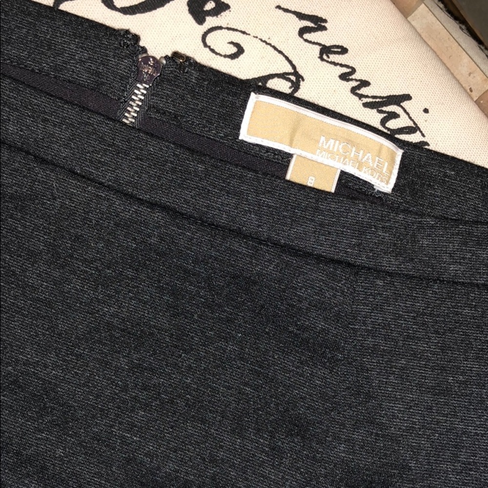 Michael Kors Charcoal Gray Ponte Pencil Skirt